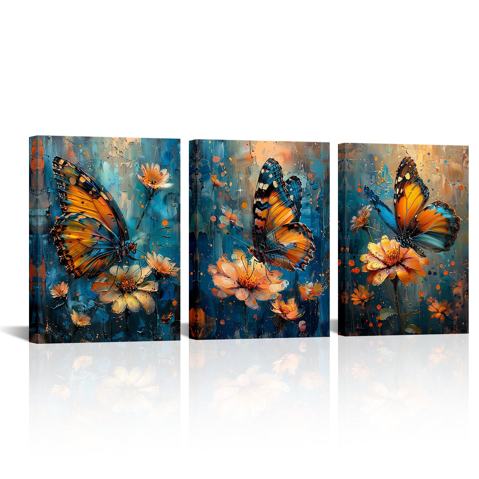 Nature vintage three piece canvas print living room wall art