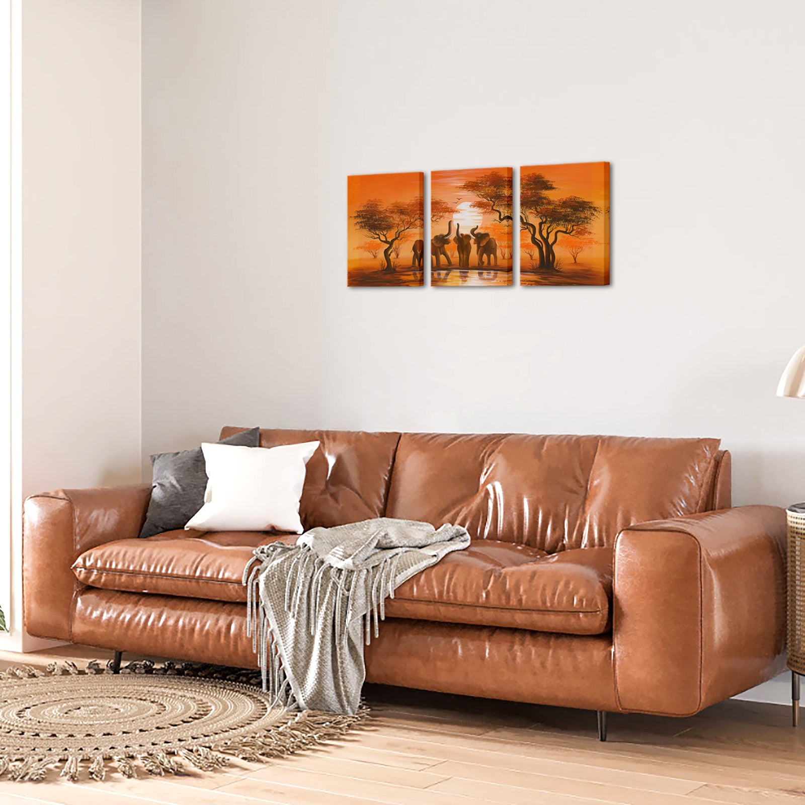 Tropical Elephant Herd Cheap Custom Canvas Print