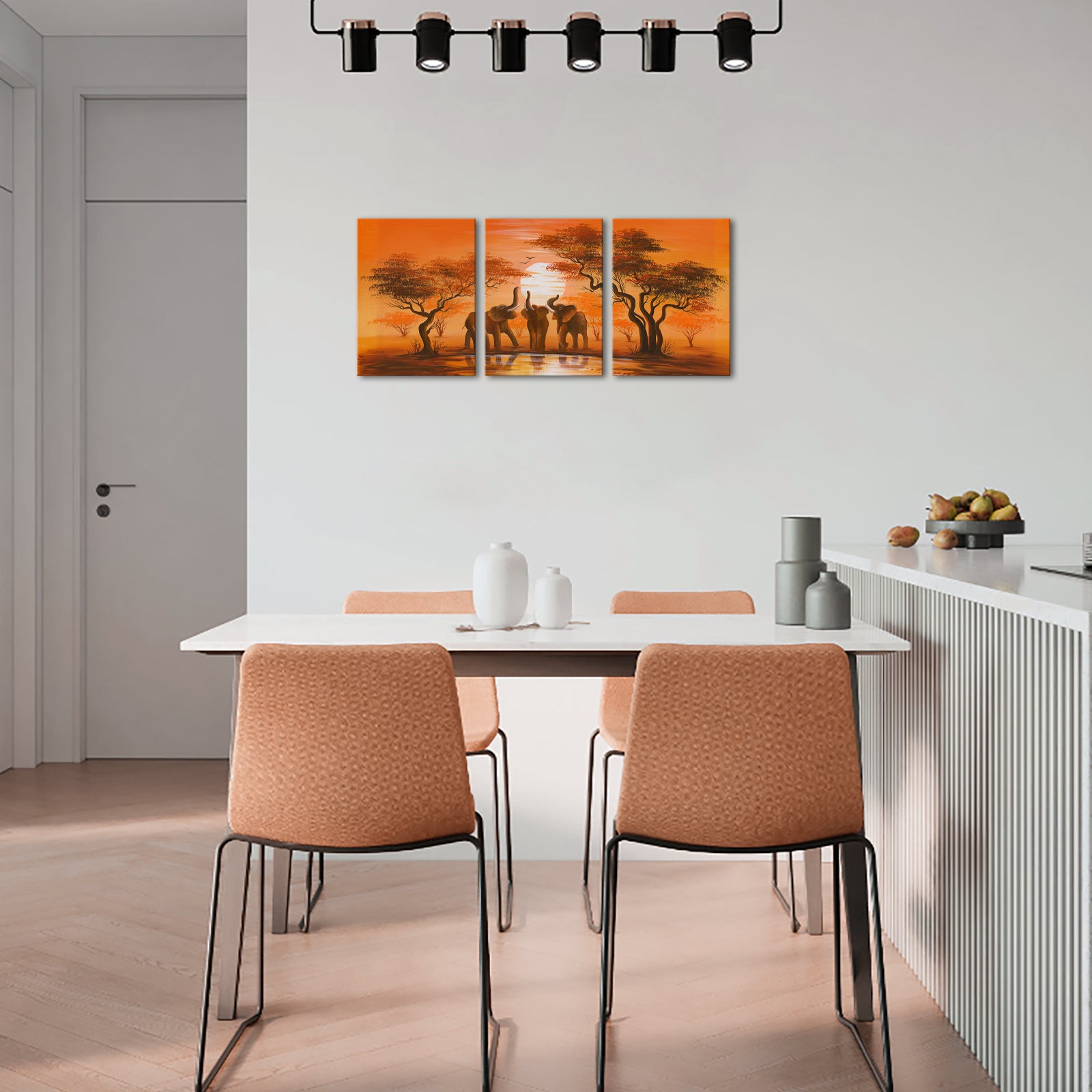 Tropical Elephant Herd Cheap Custom Canvas Print