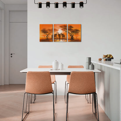 Tropical Elephant Herd Cheap Custom Canvas Print