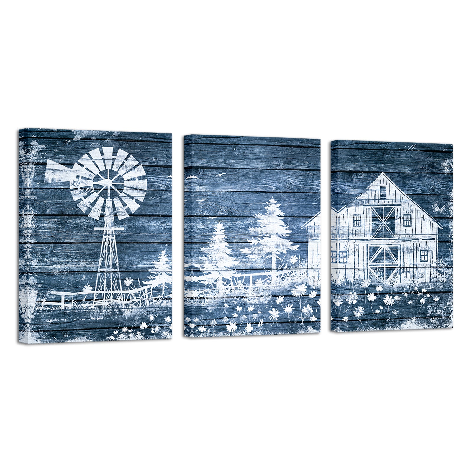 Vintage Farm Triptych Free Shipping Wall Paint Canvas