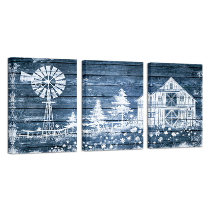Vintage Farm Triptych Free Shipping Wall Paint Canvas