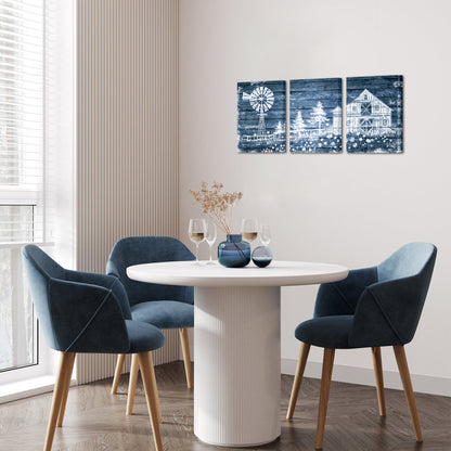 Vintage Farm Triptych Free Shipping Wall Paint Canvas