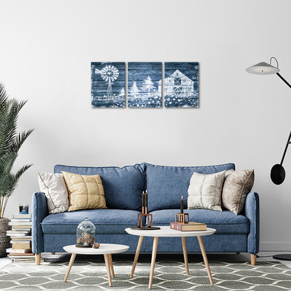 Vintage Farm Triptych Free Shipping Wall Paint Canvas