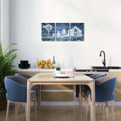 Vintage Farm Triptych Free Shipping Wall Paint Canvas