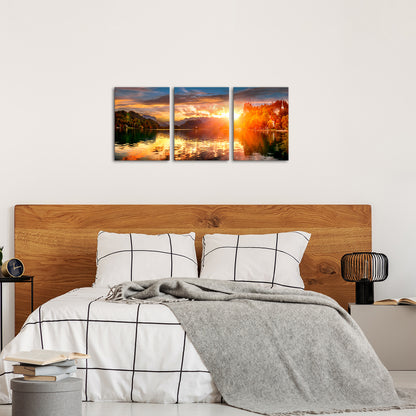 Sunset Paints The Lake And Mountains