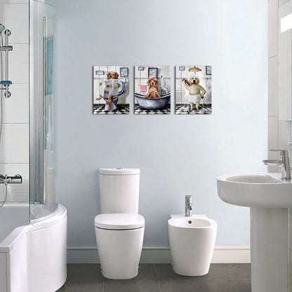 Bathroom decorative paintings with artistic inspiration can be hung directly on the wall