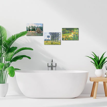 Green farm oil painting style art rental wall decor