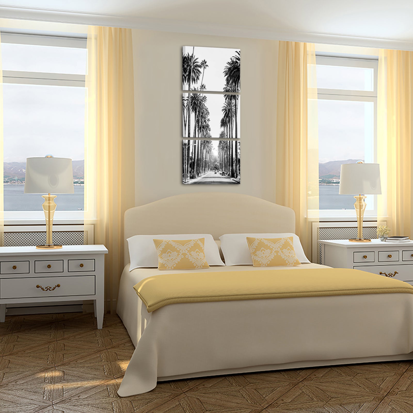 Avenue Lined With Towering Palm Trees