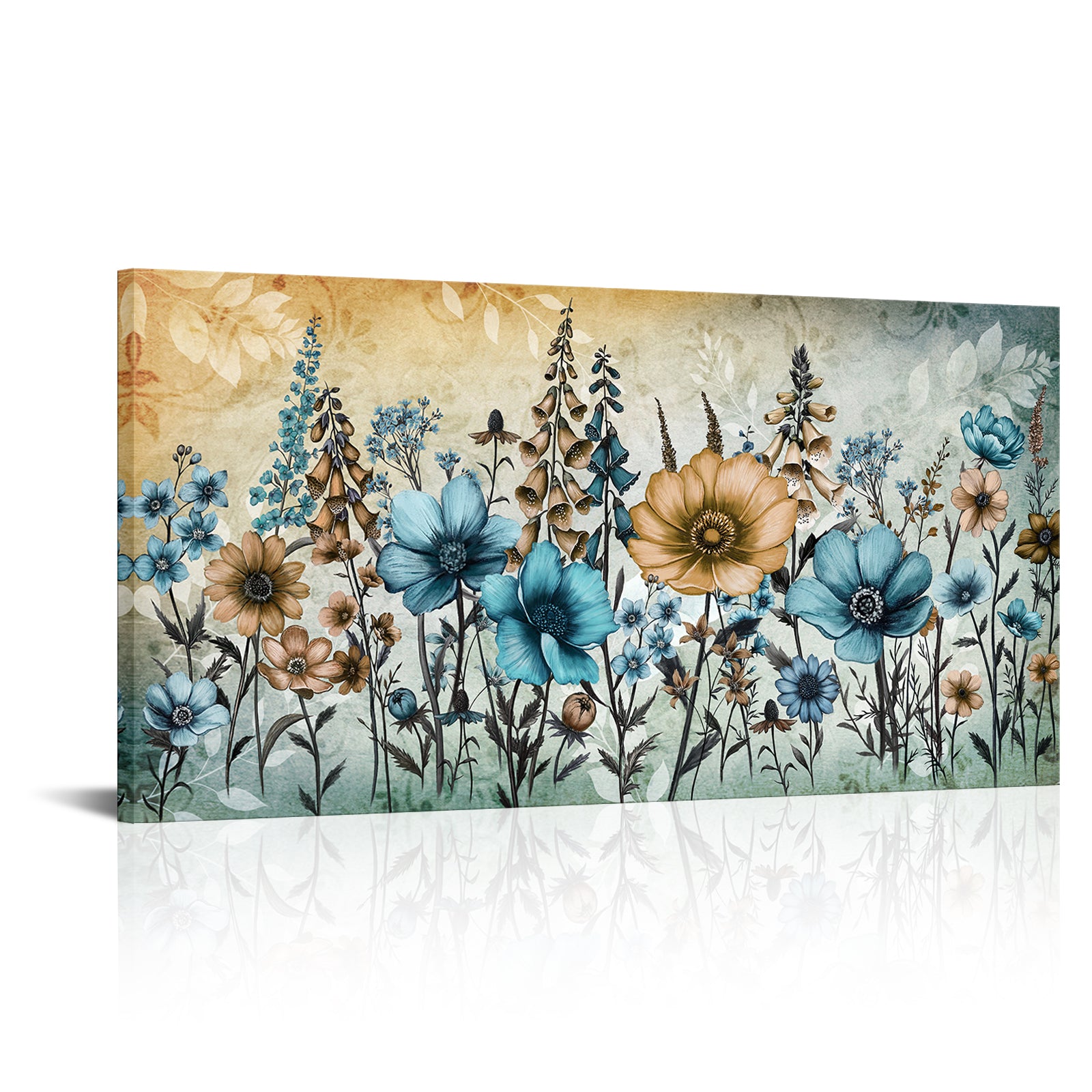 Teal Ochre Flower