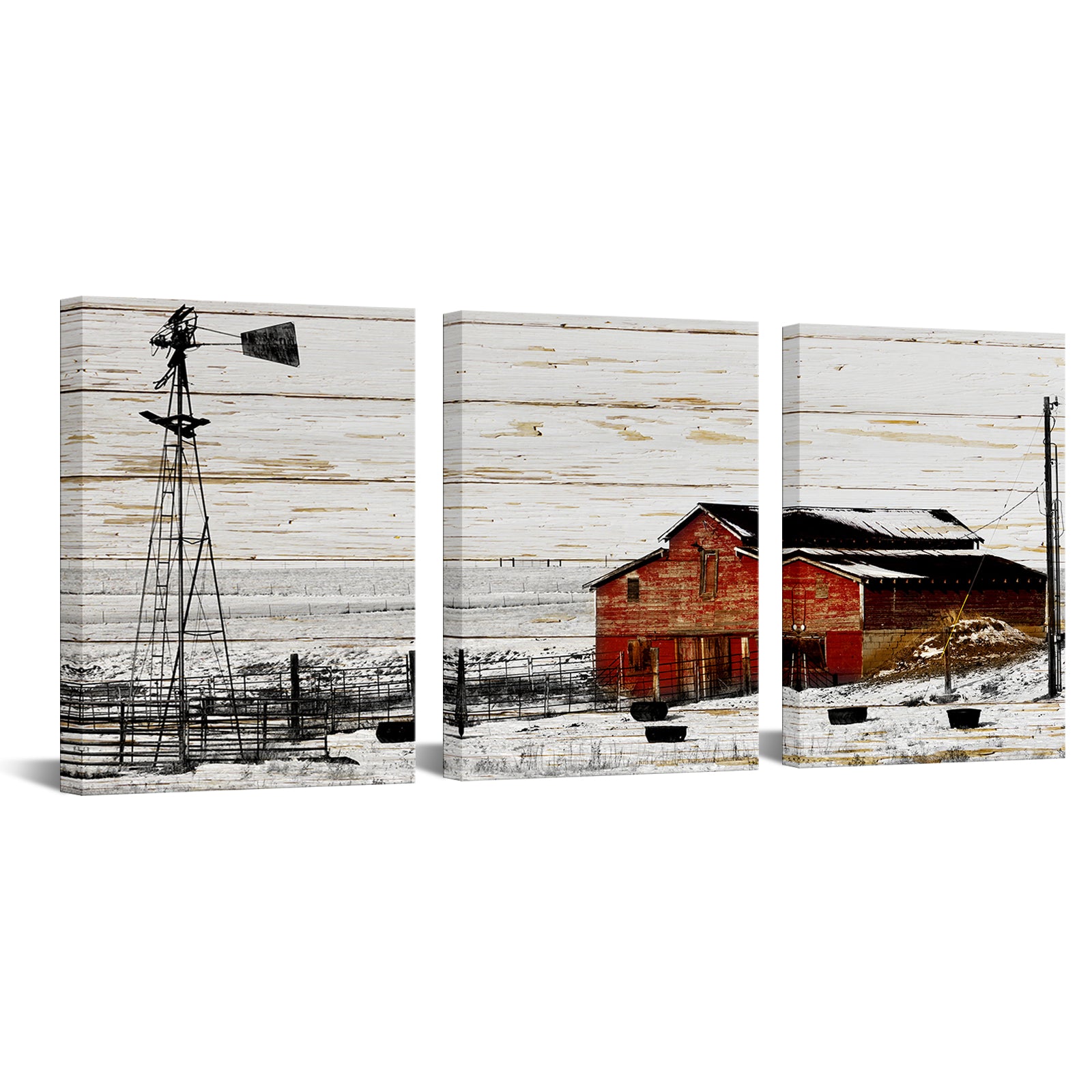 Red Barn Snowy Plains