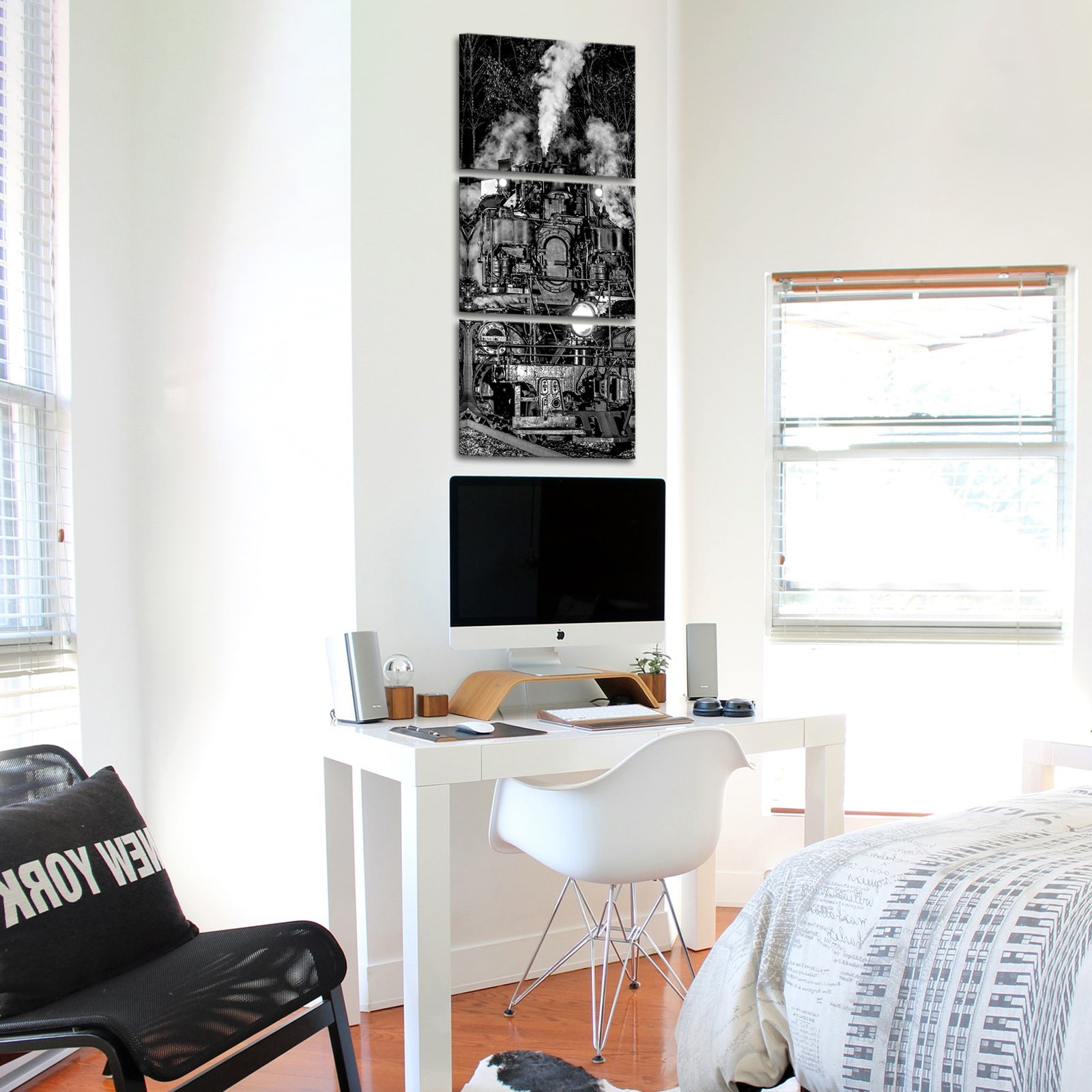 Black White Steam Train