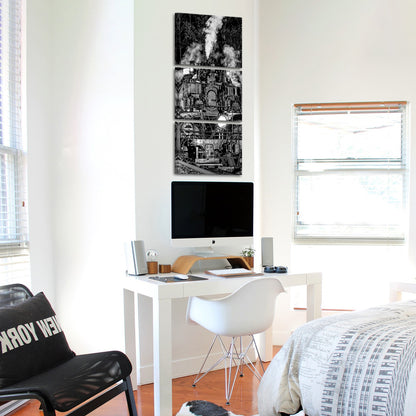 Black White Steam Train