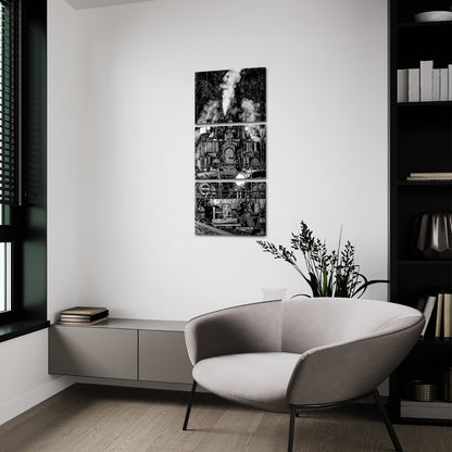 Black White Steam Train