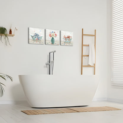 Bathroom decorative paintings with artistic inspiration can be hung directly on the wall