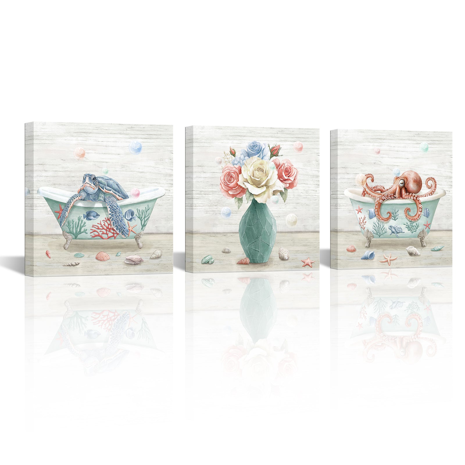 Bathroom decorative paintings with artistic inspiration can be hung directly on the wall
