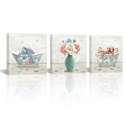 Bathroom decorative paintings with artistic inspiration can be hung directly on the wall