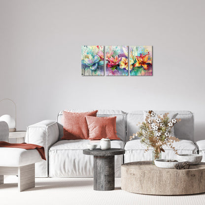 Single piece split gorgeous lily canvas art living room wall