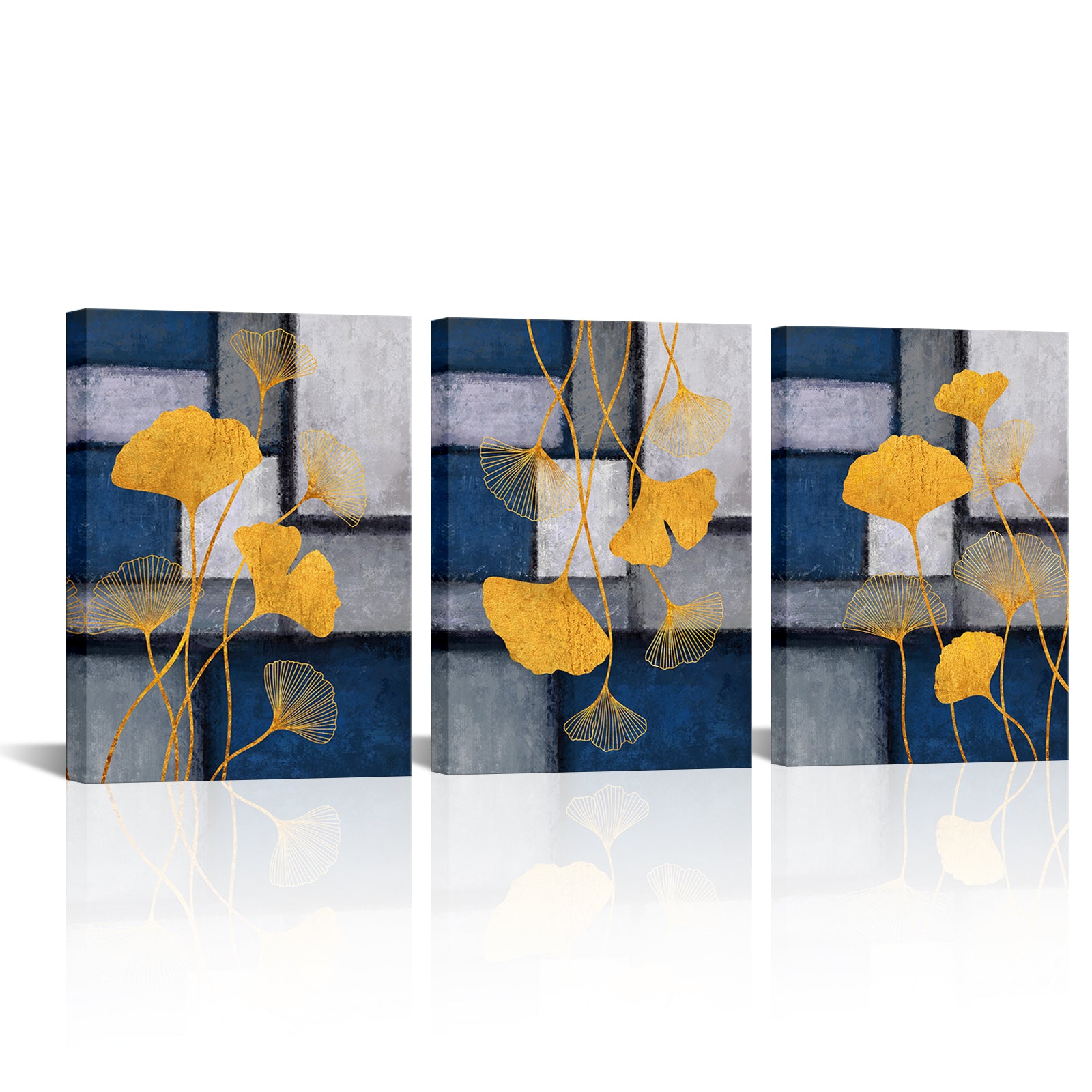 Gold-Accented Ginkgo Leaves