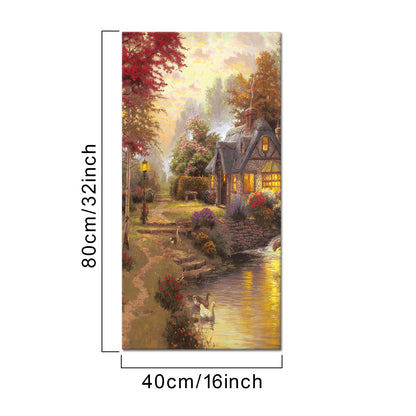 Idyllic Cottage Flowing Stream