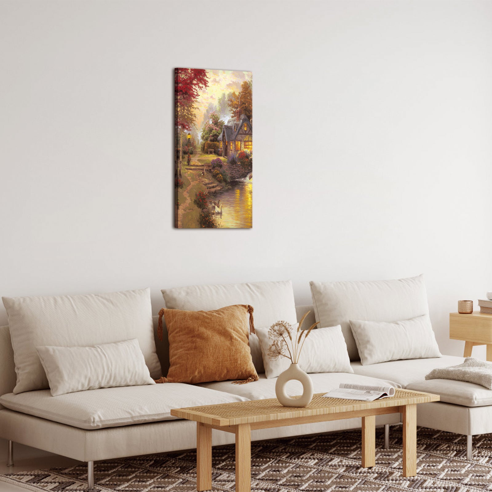 Idyllic Cottage Flowing Stream