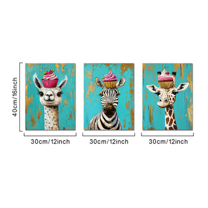 Little Animals With Cakes On Their Heads