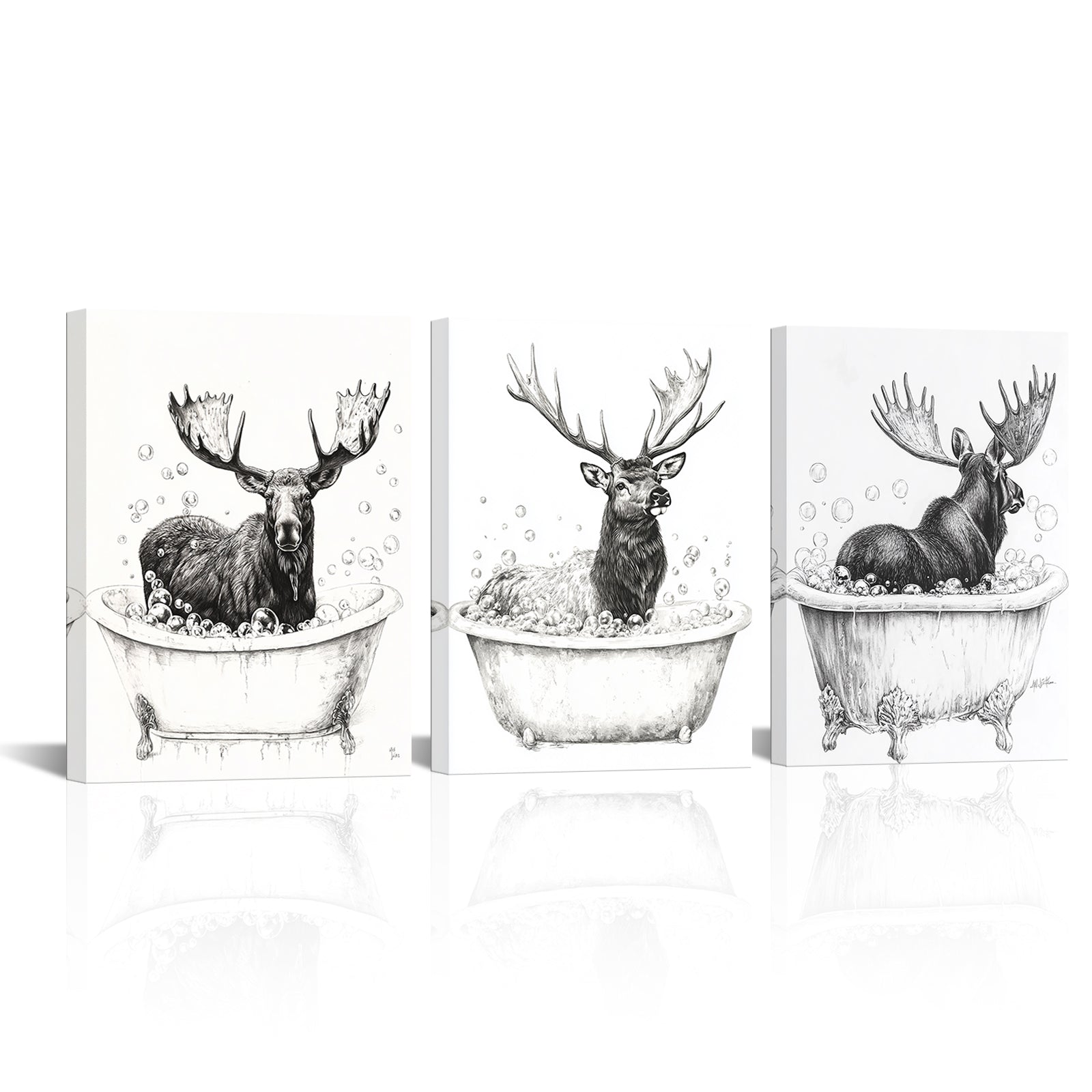 Elk Relaxing In A Bubbly Bath