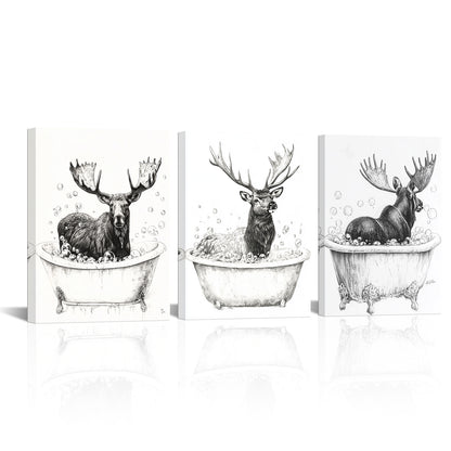Elk Relaxing In A Bubbly Bath