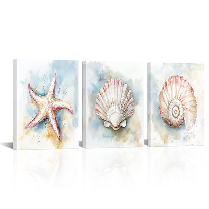 Watercolor Seashells Starfish