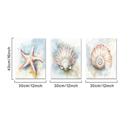 Watercolor Seashells Starfish