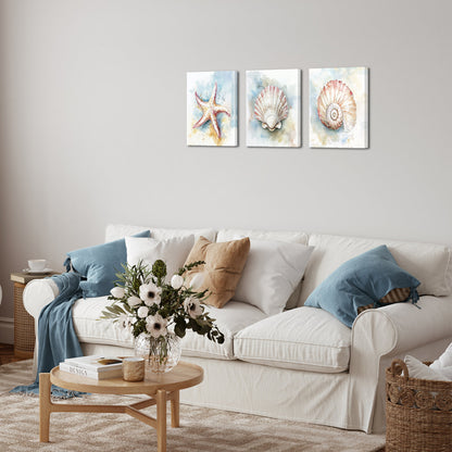 Watercolor Seashells Starfish