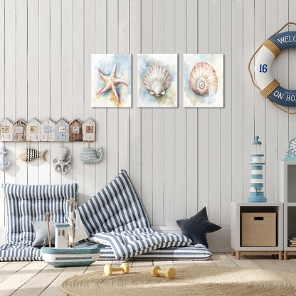Watercolor Seashells Starfish