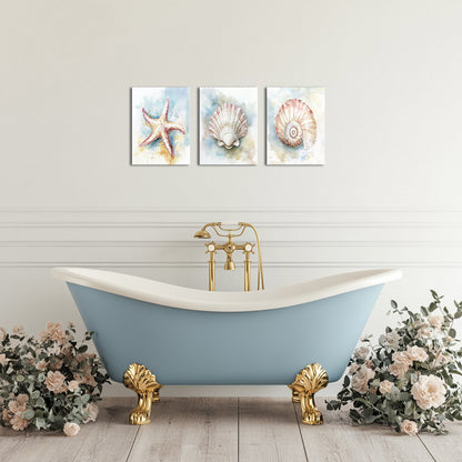 Watercolor Seashells Starfish