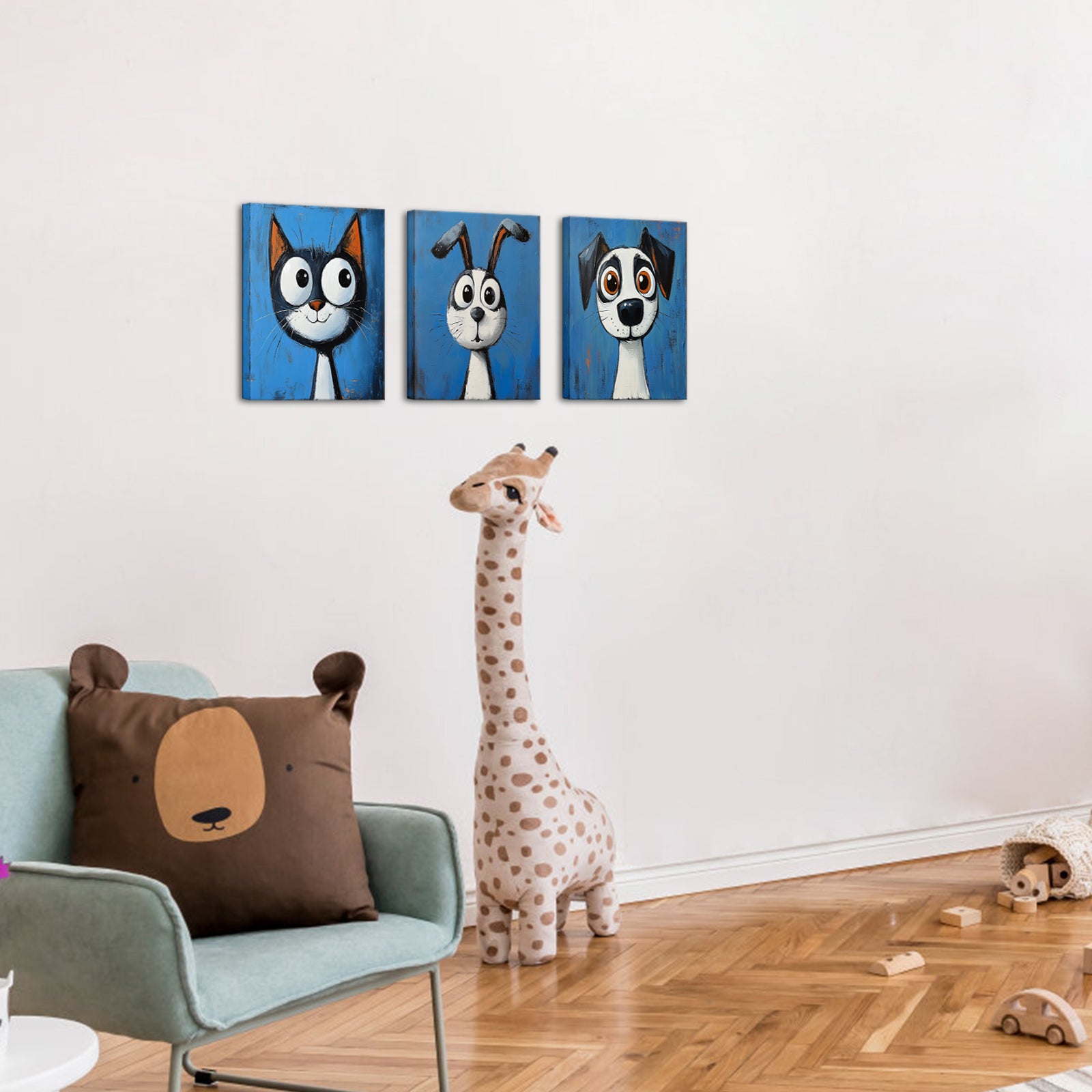 Cute Cat Dog Animals canvas print offers