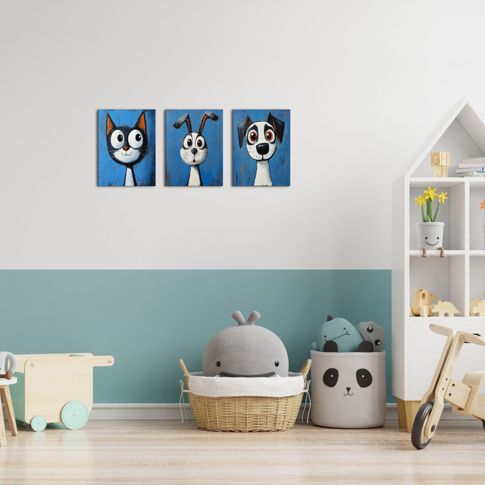 Cute Cat Dog Animals canvas print offers