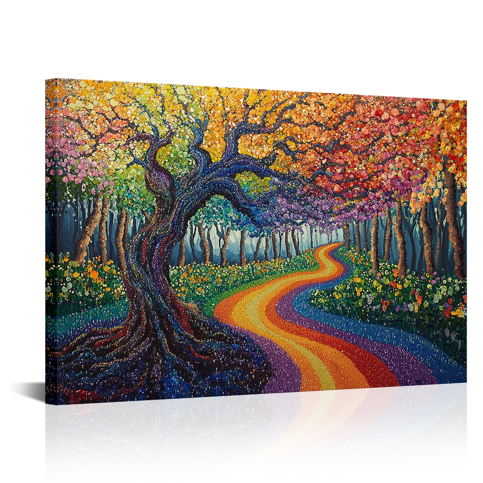 Path Winds Through Colorful Forest