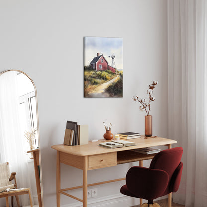 Country Road Leading To Red House Windmill