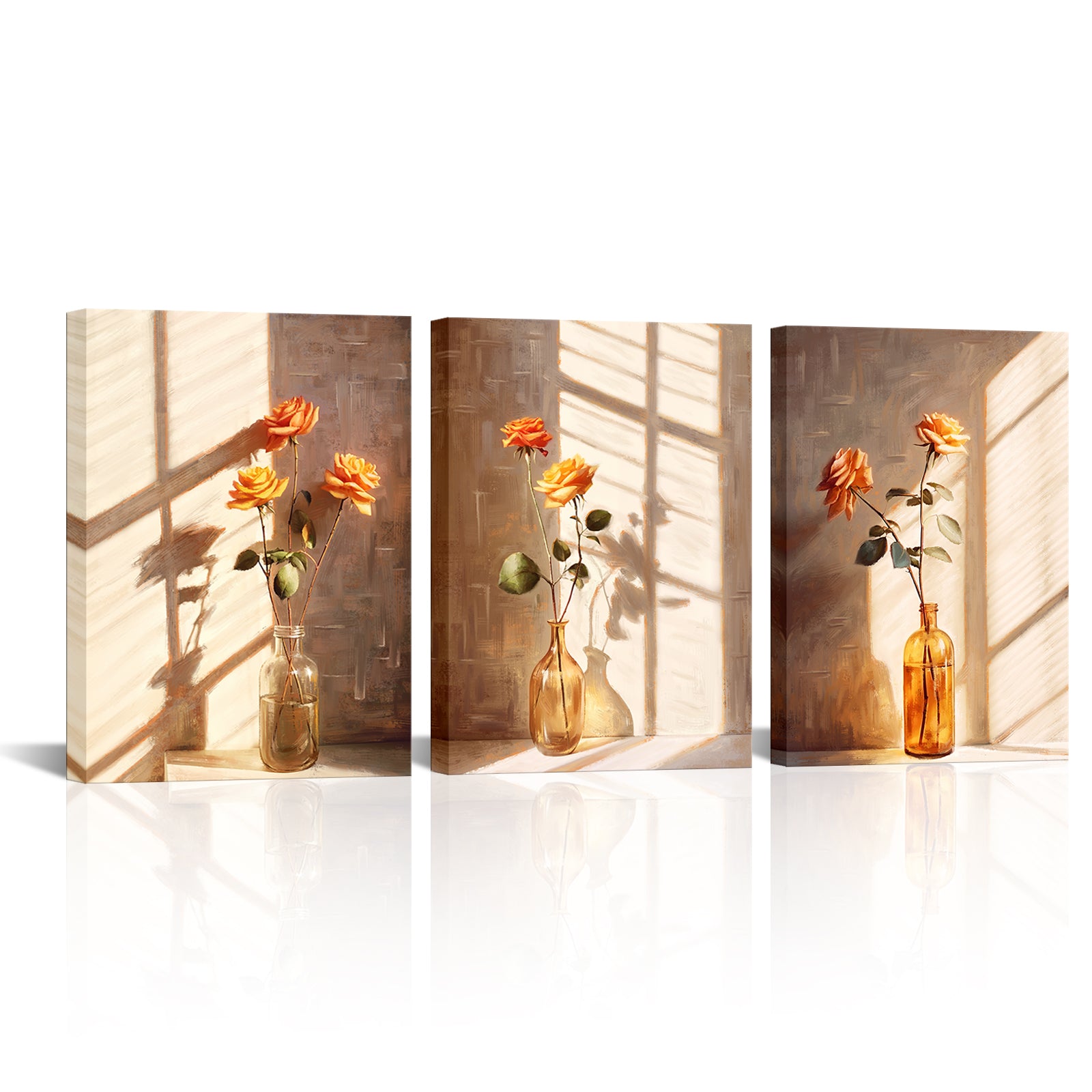 Orange Roses In Warm Sunlight