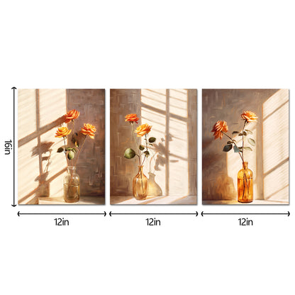 Orange Roses In Warm Sunlight