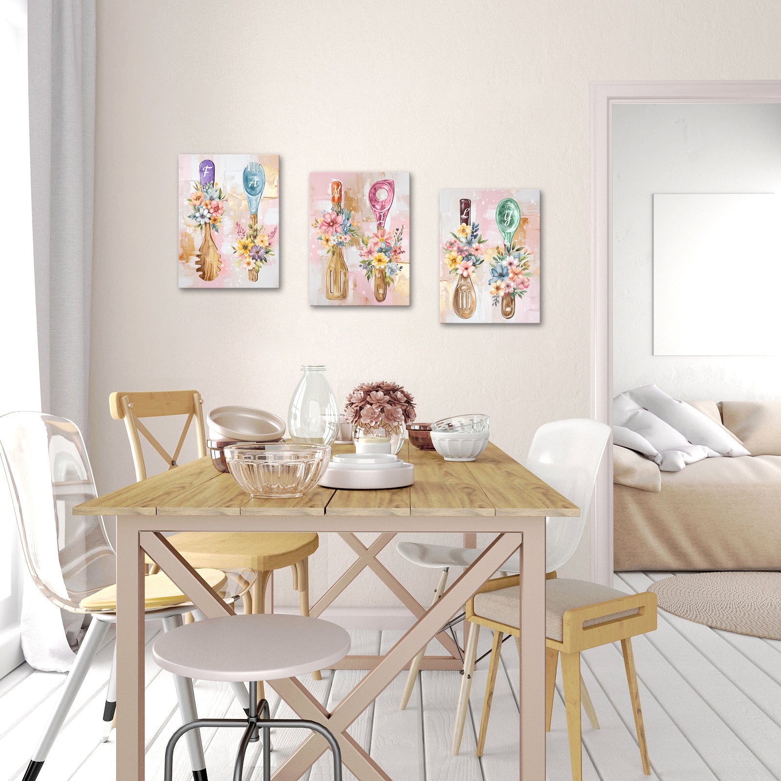 Pastel-Colored Spoons And Forks