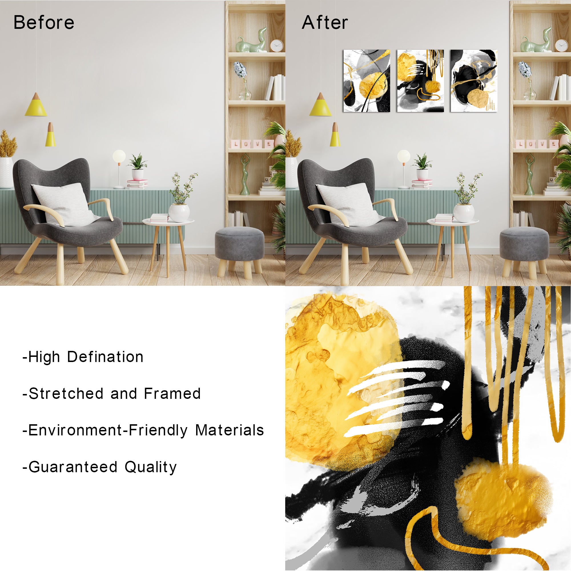 Purchase abstract canvas print art for living room wall